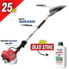 Mãozinha de Café Nakashi Com Haste de 1100mm Motor NK-270 25cc Á Gasolina + 01 Óleo Castrol Stihl