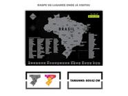 Mapa do Brasil 42x60 cm Raspadinha mapa de raspar