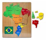 Mapa Do Brasil Madeira Grande Estados E Regiões - Dm Toys