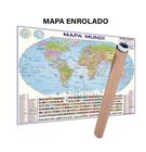Mapa MUNDI Mundo Politico Escolar 120 cm x 90 cm - ENROLADO em TUBO