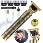 Máquina de Cortar Cabelo e Barba Premium, Sem Fio, Recarregável, Dragão Dourado