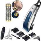 Maquina De Cortar Cabelo Lenoxx Pro Inox 9w Cortador Regulagem 8 Acessórios Maxx Barbeador Mini a36