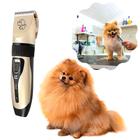 Máquina de cortar cabelo profissional para cães, aparador elétrico para tosa de animais de estimação, recarregável por u