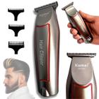 Maquina de cortar e aparar cabelos kemei clipper acabamento profissional bivolt