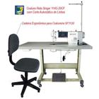 Máquina de Costura Reta Industrial Singer 114G-20CFB com Corte de Linhas e Motor Direct Drive 110V + Cadeira Ergonômica para Costureira SF1130