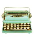 Máquina de Escrever Verde Estilo Retrô Vintage - Charme Nostálgico em 9x17x17cm