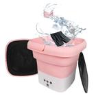 Máquina de lavar portátil QHULKHQ Mini Dobrável 6.5L Rosa