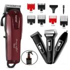 Maquina Kemei Potente Elétrica 110/220V Cortar Cabelo Barba Kit Maquinas Acabamento 3 In 1