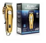 Máquina Profissional Kemei Hair Clipper Display Digital Dourado