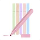 Marca Texto Amarelo Rosa Caneta Brush Pen Kit De 6 Unidades