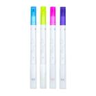 Marca Texto com Carimbo BRW Ponta Dupla Neon Kit 4 Cores