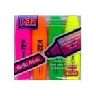 Marca Texto Kaz Grifa Mais 04 Cores Neon