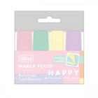 Marca Texto Tilibra Happy Mini Tom Pastel Kit com 4 Cores - Tilbra