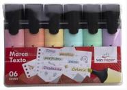 Marca Textos Pastel Ponta Chanfrada Kit 6 Cores - Win Paper - BBEQUIPAMENTOS