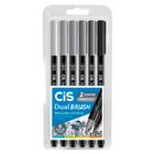 Marcador Artístico Dual Brush Aquarelável 6 Tons de Cinza - Cis