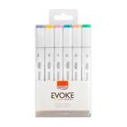 Marcador Artístico Evoke Dual Marker - Estojo 6 Cores - Pastel