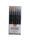 Marcador Brush Pen Aquarelável Evoke Brw Kit Com 6 Cores