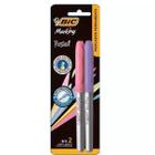 Marcador permanente marking grip ponta 1,1mm rosa/lilás -BIC