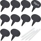 Marcadores de Queijo em Forma Oval - 16 Peças, Preto Chalkboard Picks para Buffets e Festas