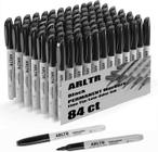 Marcadores permanentes ARLTR Fine Tip Black, pacote a granel com 84