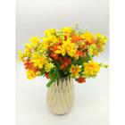 Margarida Artificial Buque Com 28 Flores Flor do Campo Florezinhas Amarelo Branco Azul Rosa Laranja Vermelho para Decoração