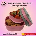 Marmita com 2 Divisórias Prática Fit Com Alça e Travas 3 Cores Disponivéis Plasvale