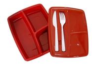 Marmita com Divisórias com tampa - PLASTSU Cor: Vermelha, Rosa , Preta, Roxa