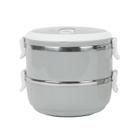 Marmita Dupla Pote C/ Trava Lunch Fit Lancheira - Cinza