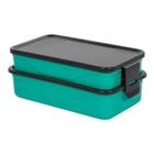 Marmita Fit Para Micro-Ondas Com Divisória e Talheres 1,3 Litros