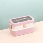 Marmita Lancheira Com 3 Compartimentos E Talheres Lunch Box HF93-093