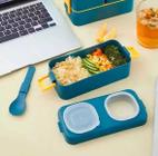 Marmita Lancheira Hermetica Lunch Box 550ML com Compartilhamento e Talher - SHOPLIFT