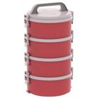 Marmita Multiuso 1,5l 2 Simples 1 Dupla 1 Tripla Vermelha - Soprano