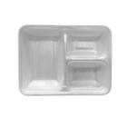 Marmitex de Isopor 900ml Retangular sem tampa 3 divisórias com 50 unidades - Organização e praticidade para suas refeições