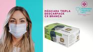 Máscara Cirúrgica (50un. ) descarpack Tripla Com Clipe Nasal, Elástico E Filtro