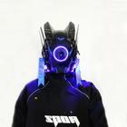 Máscara Cyberpunk com Luzes LED Triangulares - Acessório para Cosplay e Festas