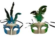 Mascara De Carnaval Decorada Com Glitter E Penas