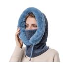 Máscara de Inverno Feminina com Capuz - Conjunto de Boné e Balaclava de Pele de Caxemira