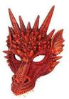 Máscara de Látex Dragão Vermelho Fantasia Cosplay Halloween