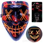 Máscara De Led Neon Assustador Para Halloween Cosplay Festa Decoração Laranja - 203813