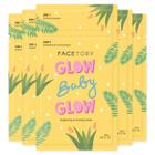 Máscara de lençol FACETORY Glow Baby Glow com niacinamida e aloe vera, pacote com 5