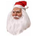 Mascara de Papai Noel Realista Fantasia Natal Natalino Latex Barba Oculos Gorro Festa Fim de Ano Comemoraçao Alegria Diversao Celebraçao Reuniao