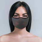 Máscara de proteção feminina 3d air knit grafite com laranja tamanho m