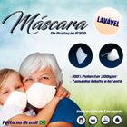 Máscara De Proteção lavável 100% poliéster 200g/m2 leve e resistente Branca 10 unidades