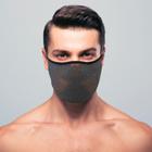 Máscara de proteção masculina 3d air knit grafite com laranja tamanho g