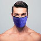 Máscara de proteção masculina extra leve 3d airknit azul com branco tamanho g