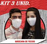 Máscara De Proteção Reutilizável em Tecido duplo 100% algodão anatômica Kit 3 unid.