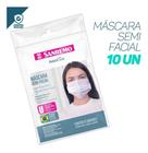 Máscara Descartável De Proteção Facial C/ Elástico Com 10 Unidades Respirável