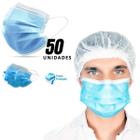 Máscara Descartável Tripla Proteção Facial 50 Unidades Azul Multilaser