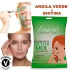 Máscara Facial Detox Argila Verde Biotina e Vitamina Vegana Desintoxicante 15g