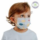 Máscara Infantil Tripla Proteção Branca com Bolinhas Caixa C/50 - SP Protection